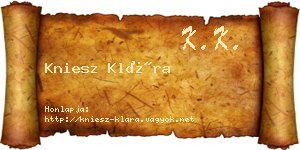 Kniesz Klára névjegykártya